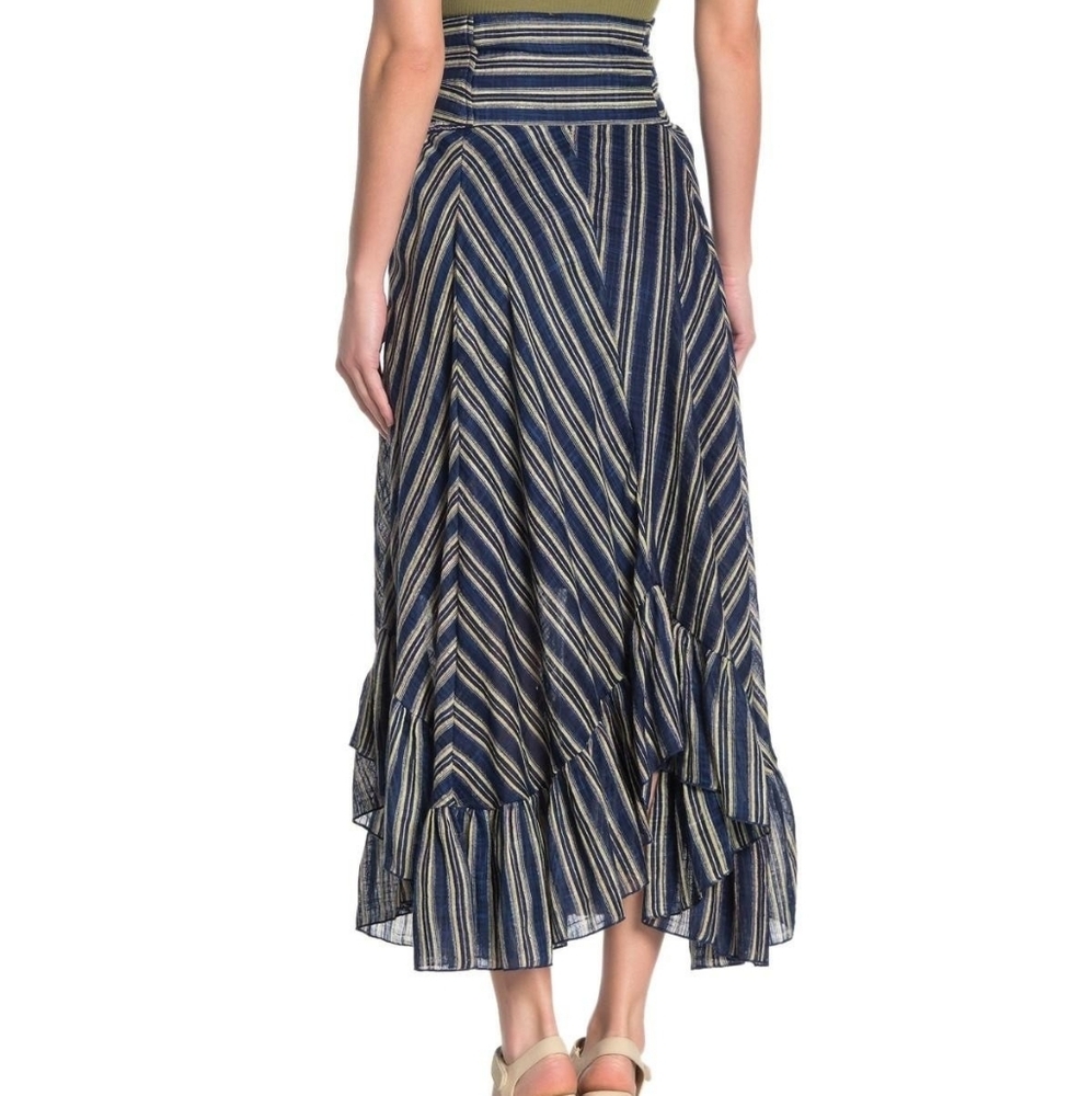 Free People Women's Giselle Striped Midi Skirt L